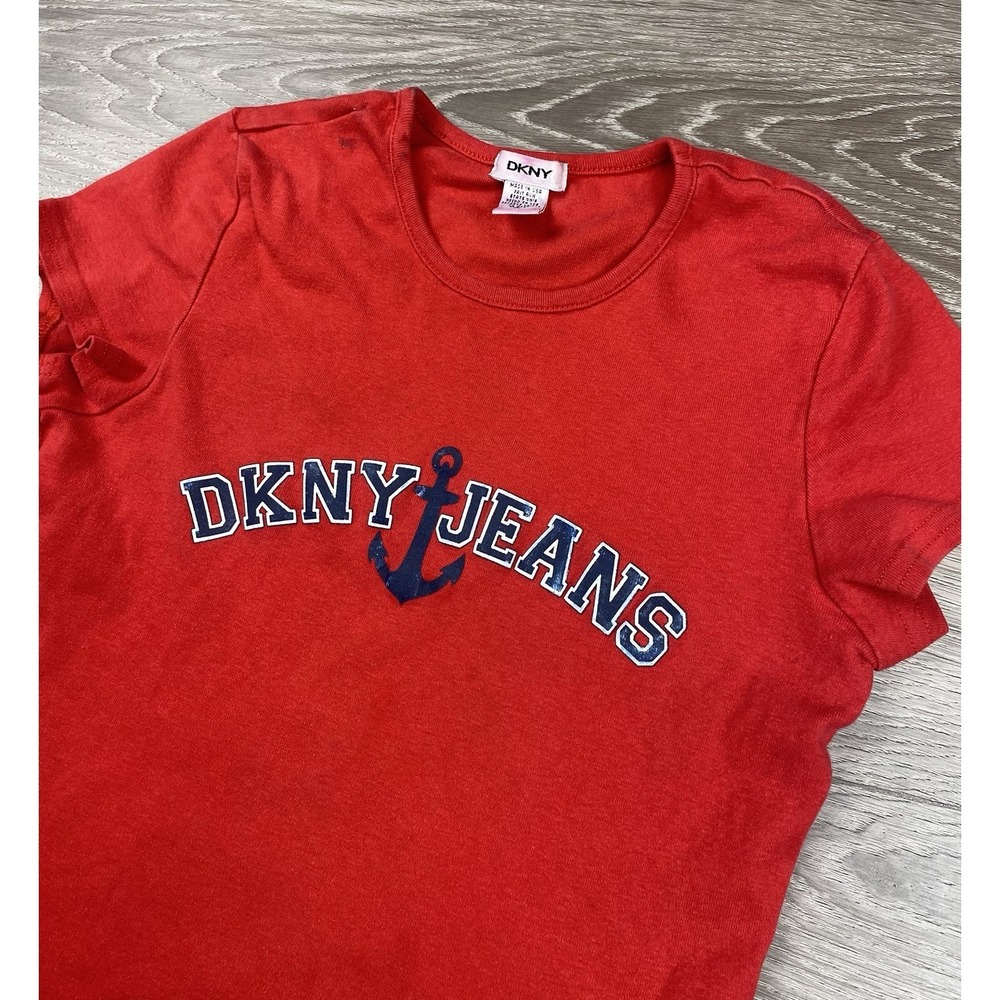 DKNY Youth Vintage Short Sleeve Anchor Logo T Shirt Size XL *read*